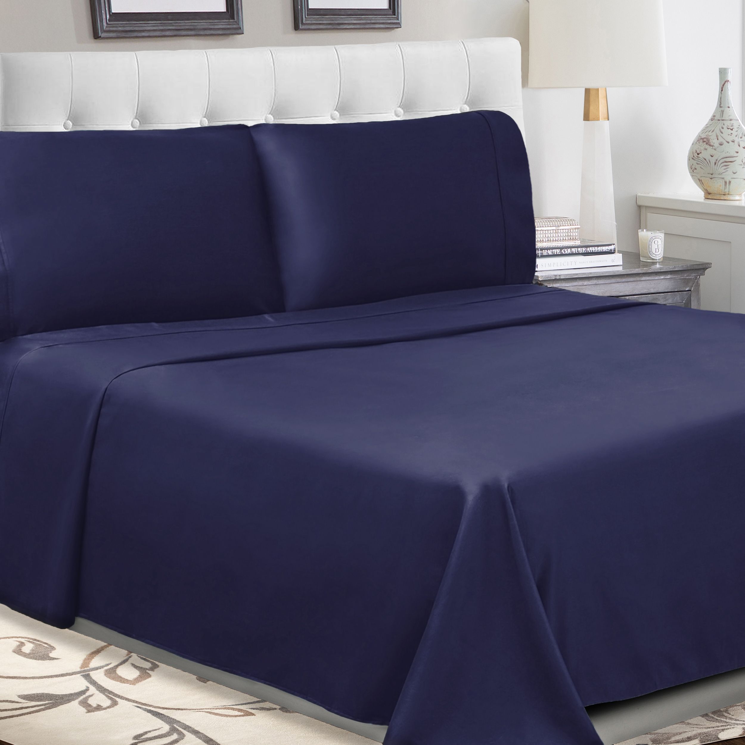 Solid 300Thread Count Cotton Percale Deep Pocket Sheet Set by Blue Nile Mills eBay